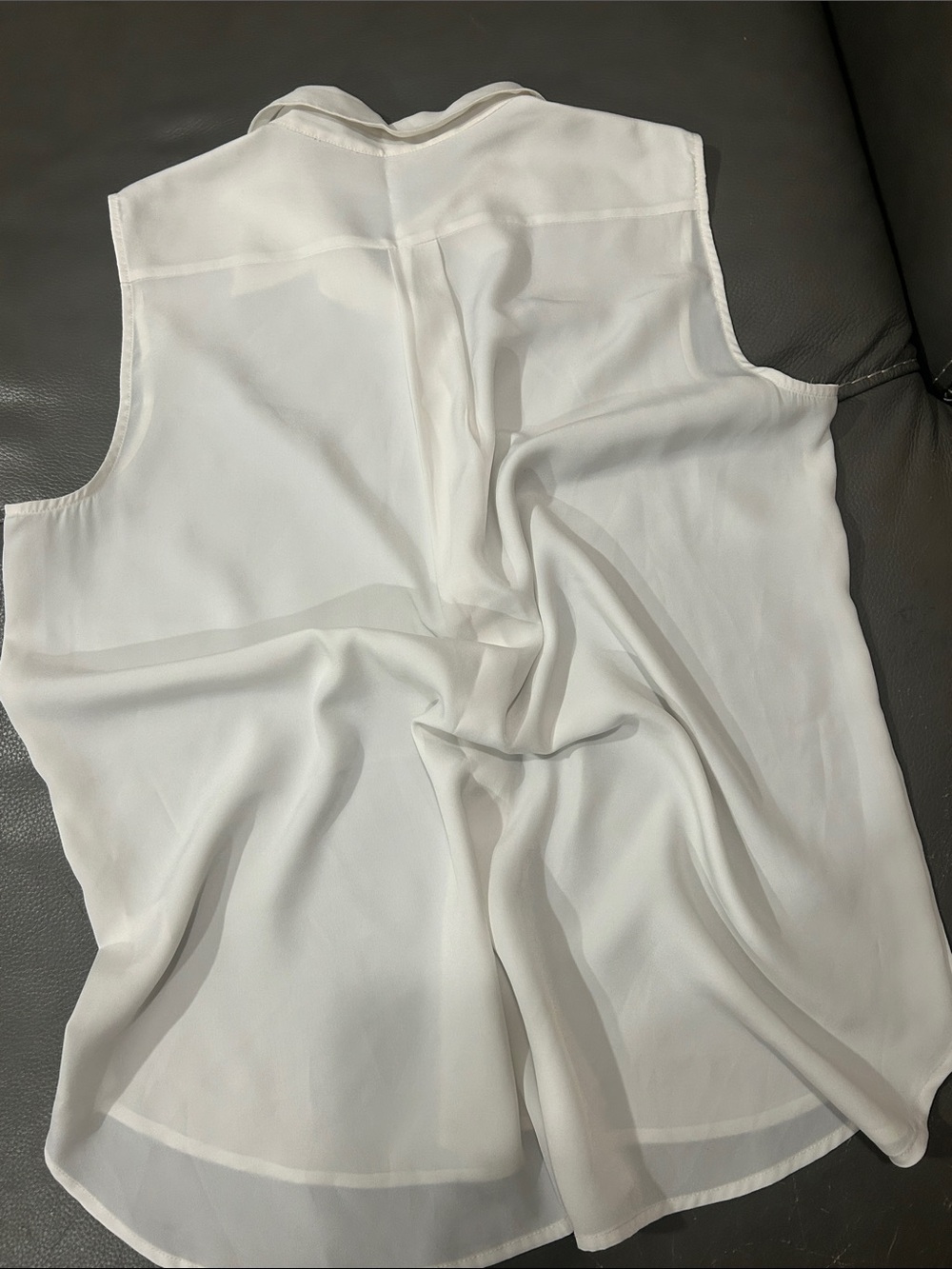 J. Crew Sleeveless White Hidden Button-Front Blouse sz 14 - Picture 5 of 5